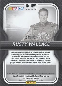 2016 Panini Prizm - Driver Signatures Red Flag Prizm #RW Rusty Wallace Back
