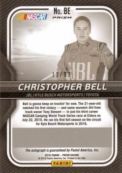 2016 Panini Prizm - Driver Signatures Green Flag Prizm #BE Christopher Bell Back