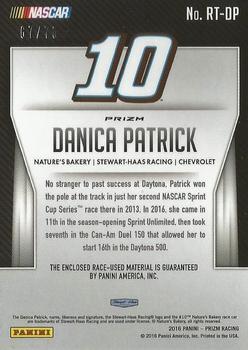 2016 Panini Prizm - Race Used Tire Team Blue Flag Prizm #RT-DP Danica Patrick Back