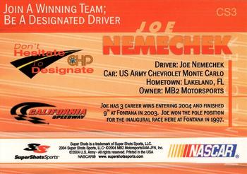 2004 Super Shots CHP California Speedway #CS3 Joe Nemechek's Car Back
