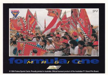 1994 Futera Adelaide F1 Grand Prix #94 Formula One Magic Back