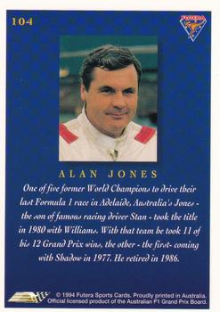 1994 Futera Adelaide F1 Grand Prix #104 Alan Jones Back