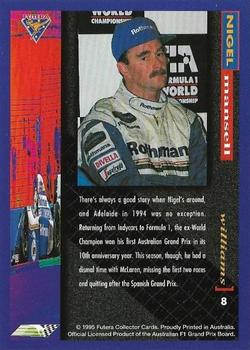 1995 Futera Australian Formula One Grand Prix #8 Nigel Mansell Back