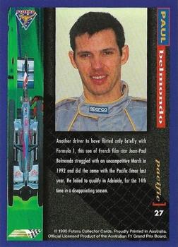1995 Futera Australian Formula One Grand Prix #27 Paul Belmondo Back