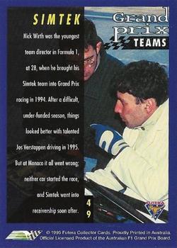 1995 Futera Australian Formula One Grand Prix #49 Grand Prix Teams Back