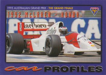 1995 Futera Australian Formula One Grand Prix #80 1992 McLaren-Honda Front