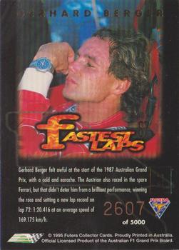 1995 Futera Australian Formula One Grand Prix - Fastest Laps #FL 3 Gerhard Berger Back