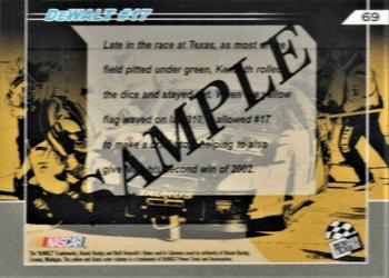 2002 Press Pass Trackside - Beckett Samples #69 Matt Kenseth's Car Back