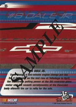 2003 Press Pass Stealth - Beckett Samples #11 Dale Earnhardt Jr.'s Car Back
