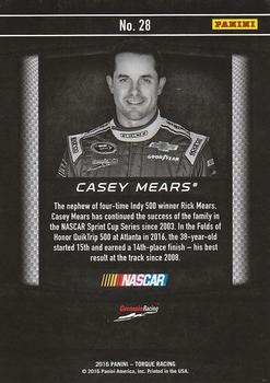 2016 Panini Torque - Gold #28 Casey Mears Back