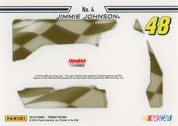 2016 Panini Torque - Clear Vision Gold #4 Jimmie Johnson Back