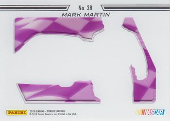 2016 Panini Torque - Clear Vision Purple #38 Mark Martin Back