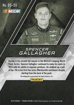 2016 Panini Torque - Driver Scripts #DS-SG Spencer Gallagher Back