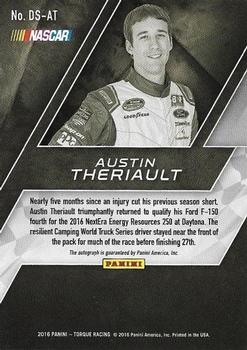 2016 Panini Torque - Driver Scripts Blue #DS-AT Austin Theriault Back
