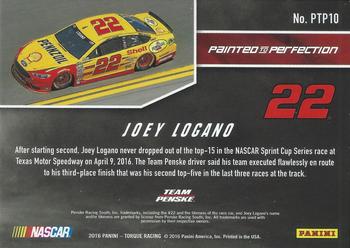 2016 Panini Torque - Painted to Perfection #PTP10 Joey Logano Back