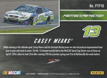 2016 Panini Torque - Painted to Perfection Blue #PTP18 Casey Mears Back