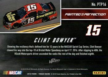 2016 Panini Torque - Painted to Perfection Red #PTP16 Clint Bowyer Back