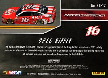 2016 Panini Torque - Painted to Perfection Red #PTP17 Greg Biffle Back