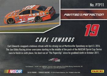 2016 Panini Torque - Painted to Perfection Green #PTP11 Carl Edwards Back