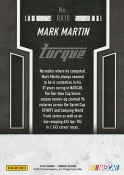 2016 Panini Torque - Race Kings #RK10 Mark Martin Back