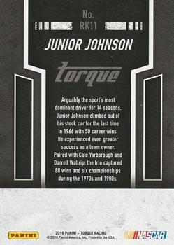 2016 Panini Torque - Race Kings #RK11 Junior Johnson Back