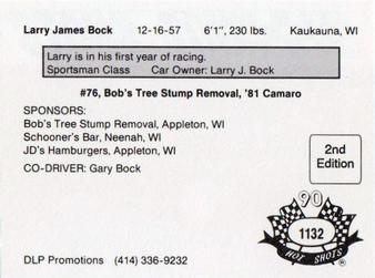 1990 Hot Shots Second Edition #1132 Larry James Bock Back