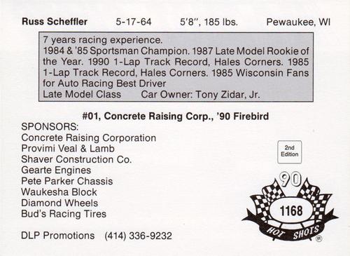 1990 Hot Shots Second Edition - Oversized #1168 Russ Scheffler Back