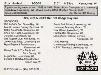 1991 Hot Shots #1330 Roy Ihlenfeld Back