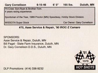 1991 Hot Shots #1373 Gary Cornelison Back