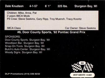 1992 Hot Shots #1483 Dale Knudson Back