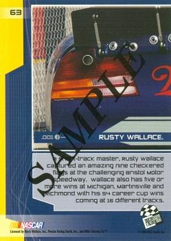 2004 Press Pass Stealth - Beckett Samples #63 Rusty Wallace Back