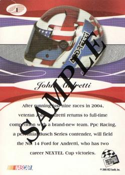 2005 Press Pass Premium - Beckett Samples #1 John Andretti Back