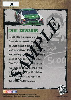 2005 Press Pass Optima - Beckett Samples #50 Carl Edwards Back