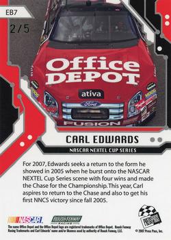 2007 Press Pass Stealth - eBay Previews #EB7 Carl Edwards Back