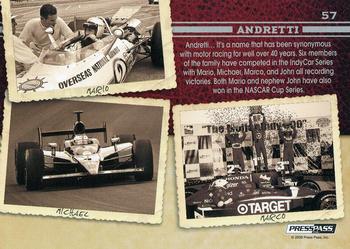 2009 Press Pass Legends - eBay Previews #57 Mario Andretti / Michael Andretti / Marco Andretti Back