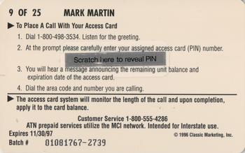 1996 Assets - $2 Phone Cards #9 Mark Martin Back