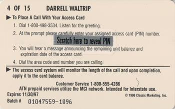1996 Assets - $5 Phone Cards #4 Darrell Waltrip Back