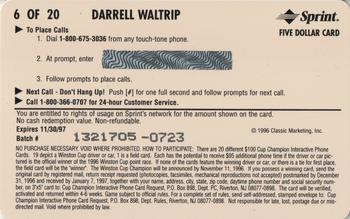 1996 Assets - $100 Cup Champion Interactive Phone Cards #6 Darrell Waltrip Back