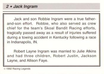1992 Racing Legends Jack Ingram #2 Jack Ingram Back