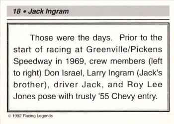 1992 Racing Legends Jack Ingram #18 Jack Ingram Back