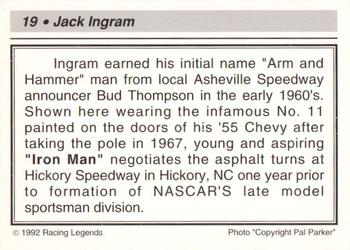 1992 Racing Legends Jack Ingram #19 Jack Ingram Back