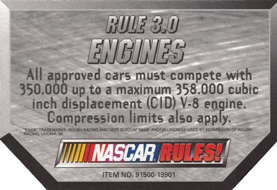 1999 Racing Champions NASCAR Rules! #3 Jeff Burton Back