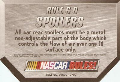 1999 Racing Champions NASCAR Rules! #6 Chad Little Back
