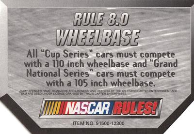 1999 Racing Champions NASCAR Rules! #8 Jimmy Spencer Back