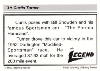 1992 Racing Legends Curtis Turner #3 Curtis Turner Back