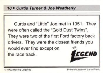 1992 Racing Legends Curtis Turner #10 Curtis Turner Back