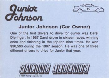 1991 Racing Legends Junior Johnson #19 Junior Johnson Back