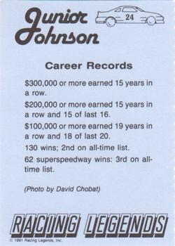 1991 Racing Legends Junior Johnson #24 Junior Johnson Back