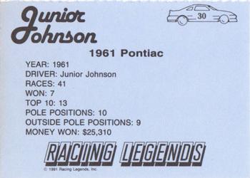 1991 Racing Legends Junior Johnson #30 Junior Johnson Back