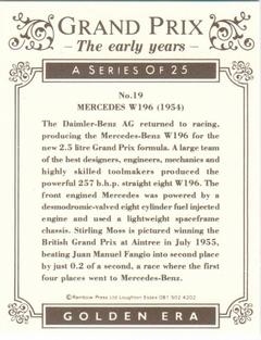 1992 Golden Era Grand Prix The Early Years #19 Mercedes W196 Back